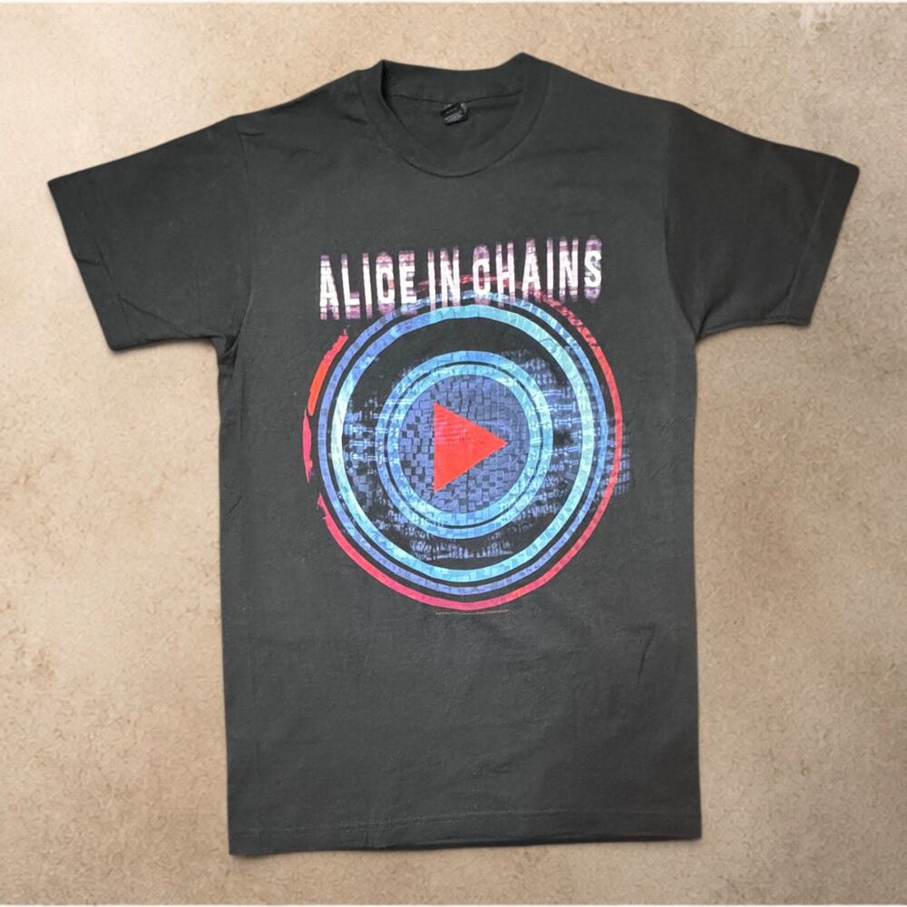 Alice In Chains Band T-Shirt Men's Size Small Black Short Sleeve Rock Grunge Tee